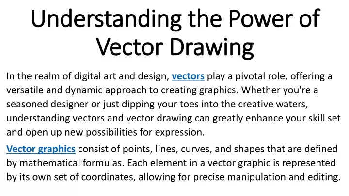 understanding the power of vector drawing