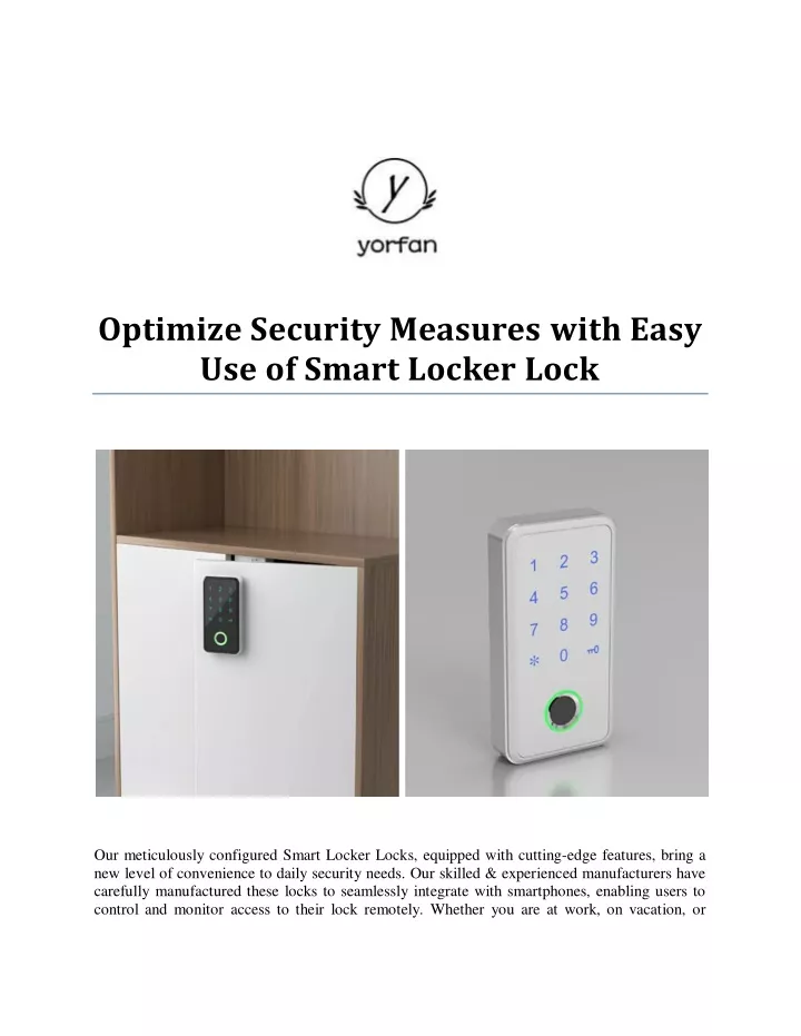 optimize security measures with easy use of smart