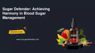 Unlocking Vitality: The Power of Sugar Defender