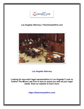 Los Angeles Attorney | Themineslawfirm.com