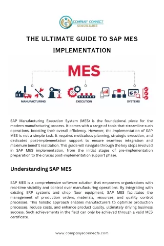 The Ultimate Guide to SAP MES Implementation