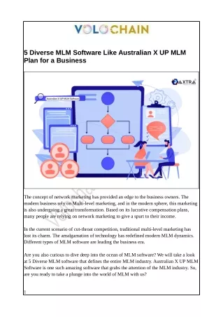 5 Diverse MLM Software Like Australian X UP MLM Plan for a Business