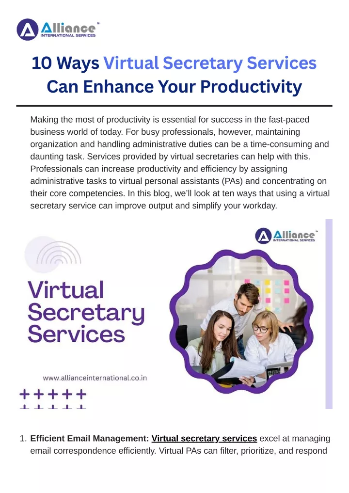 10 ways virtual secretary services can enhance