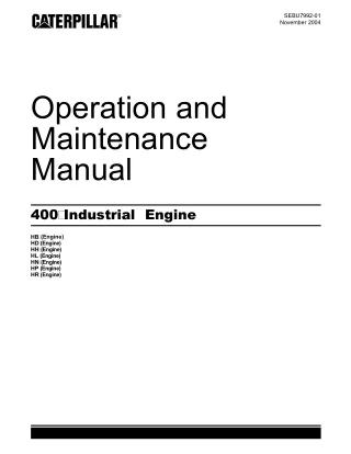 JCB Diesel 400 Series Engine Service Repair Manual