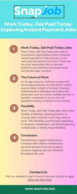 work today get paid today exploring instant