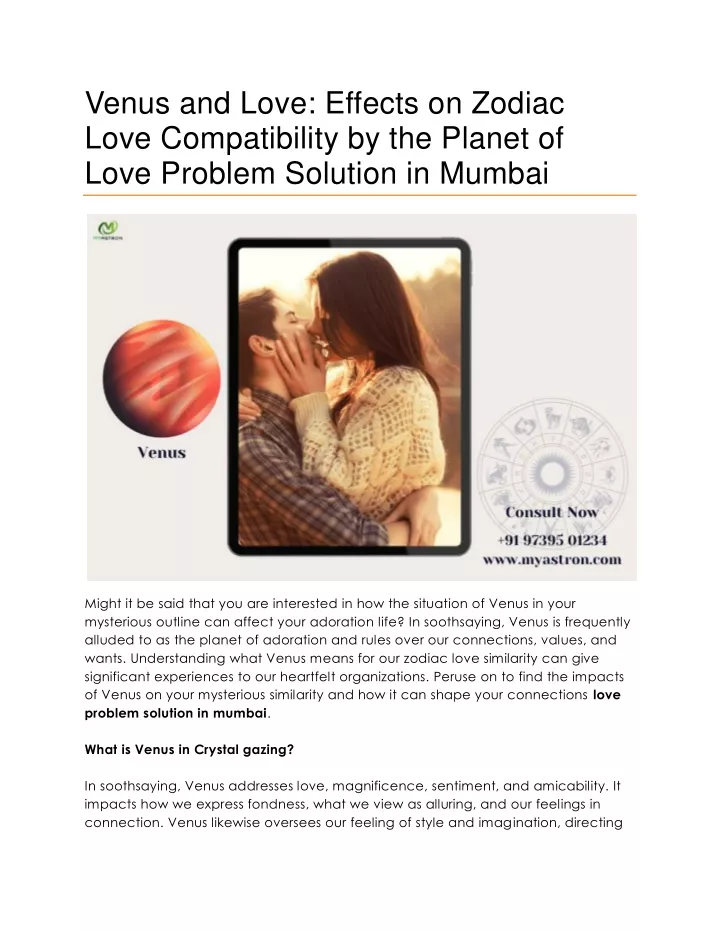 venus and love effects on zodiac love