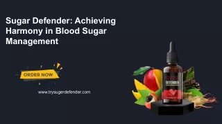 Optimizing Health: The Sugar Defender Advantage