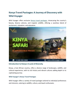 Kenya Travel Packages A Journey of Discovery with Wild Voyag (2)