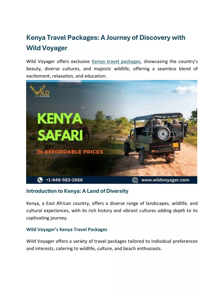 kenya travel packages a journey of discovery with