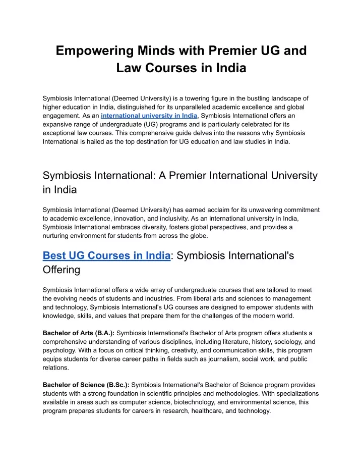 empowering minds with premier ug and law courses