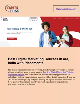 Best Digital Marketing Courses In Ara, India With Placements