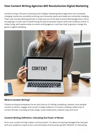 How Content Writing Agencies Will Revolutionize Digital Marketing