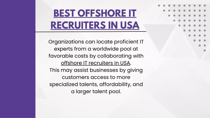 best offshore it recruiters in usa