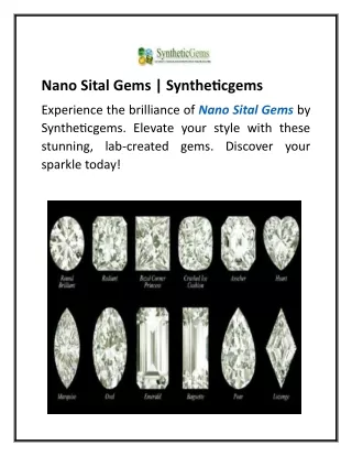 Nano Sital Gems  Syntheticgems