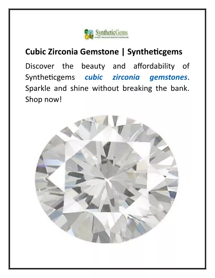 cubic zirconia gemstone syntheticgems