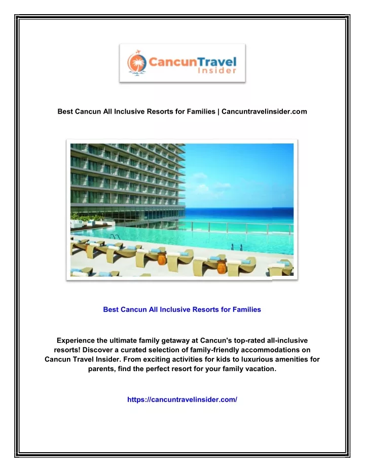 best cancun all inclusive resorts for families