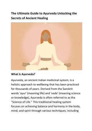 Art of Vedas-The Ultimate Guide to Ayurveda Unlocking the Secrets of Ancient Healing