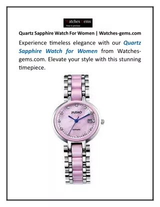 Quartz Sapphire Watch For Women  Watches-gems.com