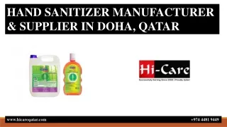 HAND SANITIZER MANUFACTURER & SUPPLIER IN DOHA, QATAR