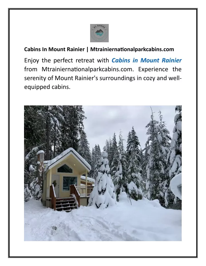 cabins in mount rainier