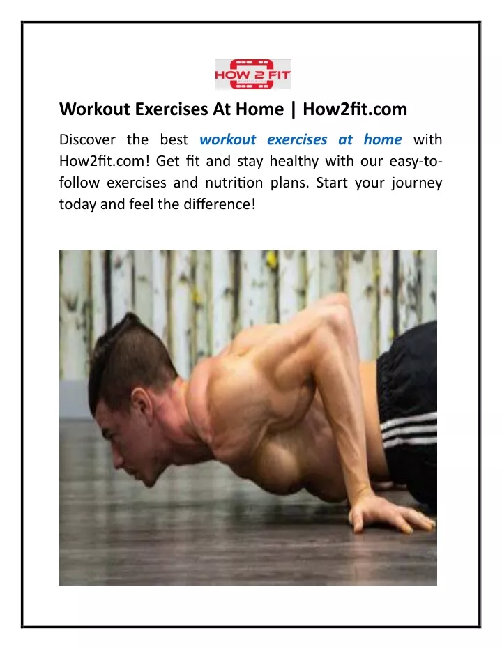 workout exercises at home how2fit com