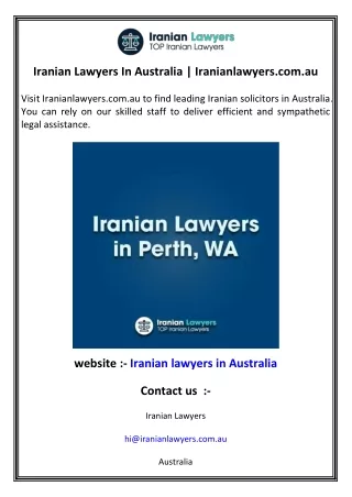 Iranian Lawyers In Australia  Iranianlawyers.com.au