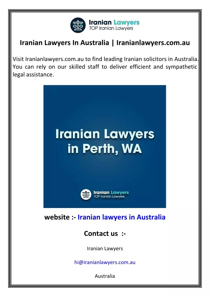 iranian lawyers in australia iranianlawyers com au