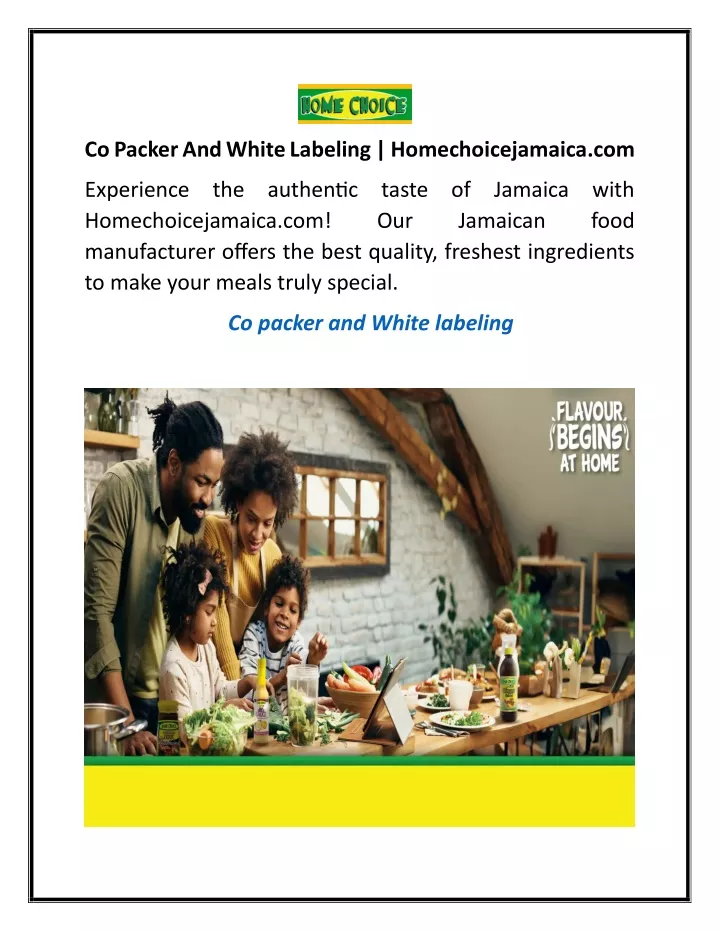 co packer and white labeling homechoicejamaica com