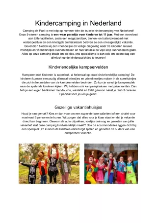 kindercamping in nederland