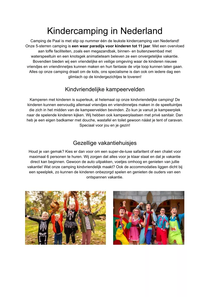 kindercamping in nederland