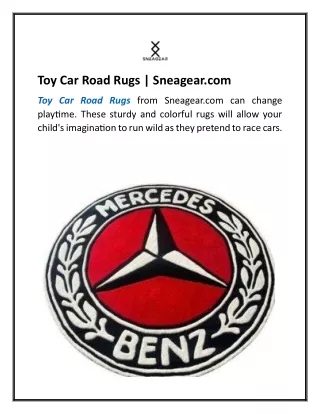 Toy Car Road Rugs Sneagear.com