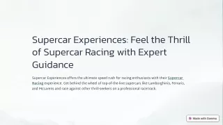 Supercar Experiences Feel the Thrill of Supercar Racing with Expert Guidance