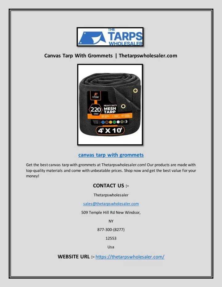 canvas tarp with grommets thetarpswholesaler com