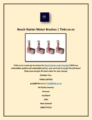 Bosch Starter Motor Brushes | Tinkr.co.nz