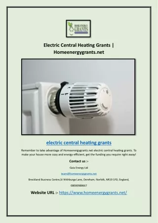 Electric Storage Central Heating | Homeenergygrants.net