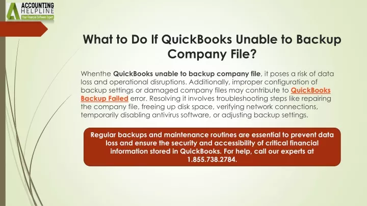 what to do if quickbooks unable to backup company file