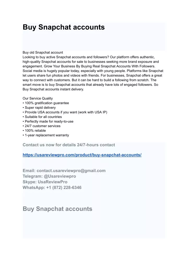 buy snapchat accounts