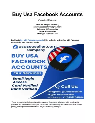 Buy Usa Facebook Accounts