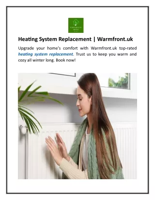 Heating System Replacement  Warmfront.uk