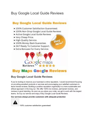 Buy Google Local Guide Reviews