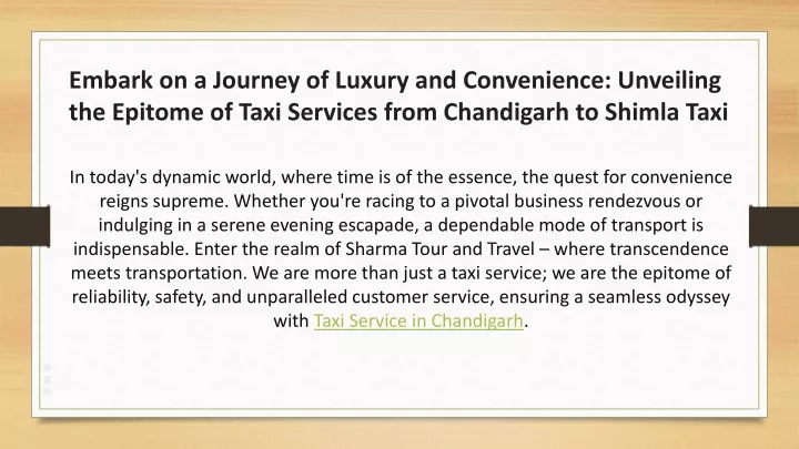 embark on a journey of luxury and convenience