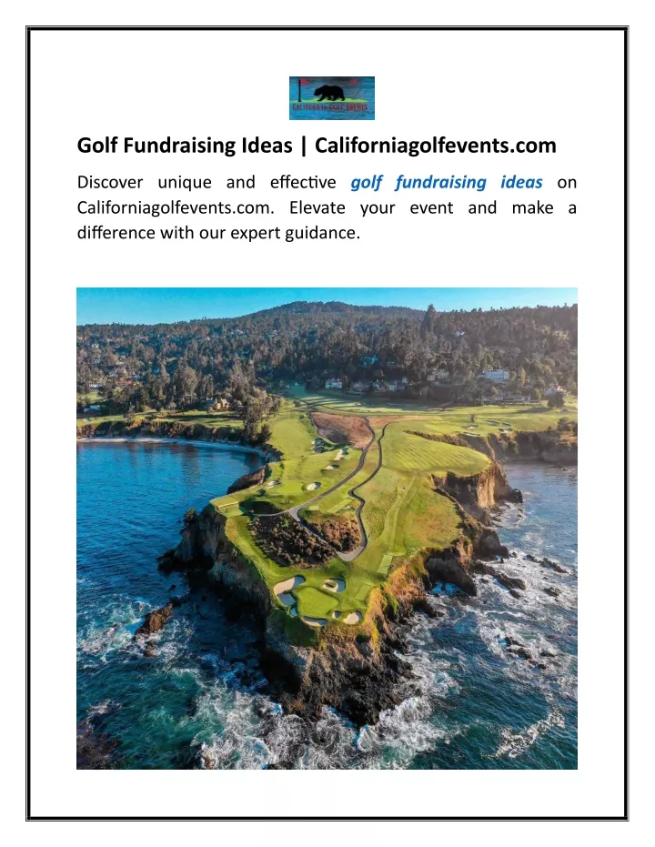 golf fundraising ideas californiagolfevents com