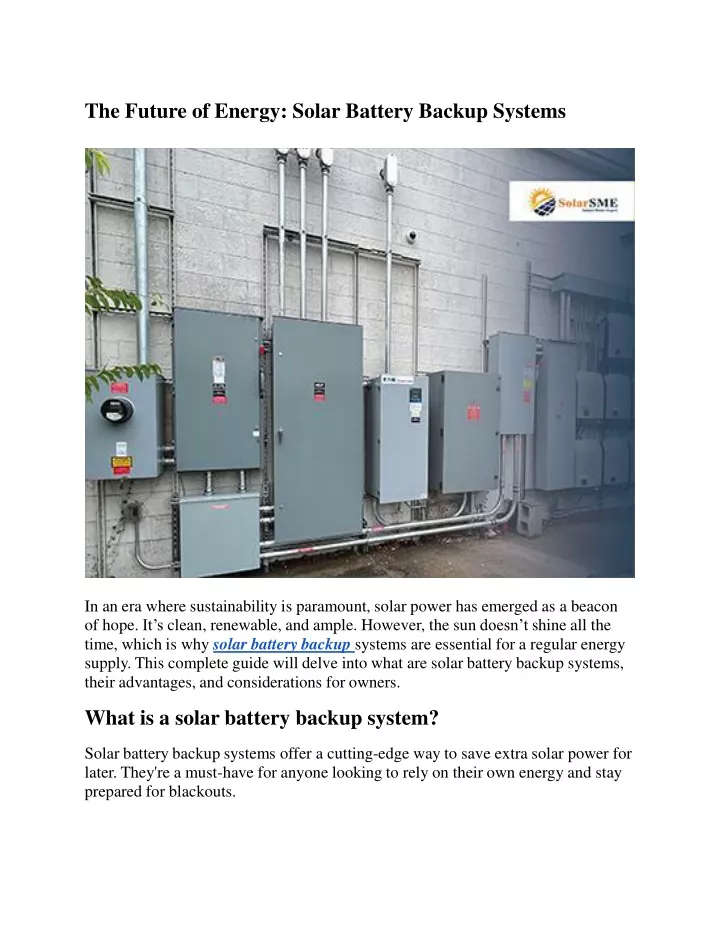the future of energy solar battery backup systems