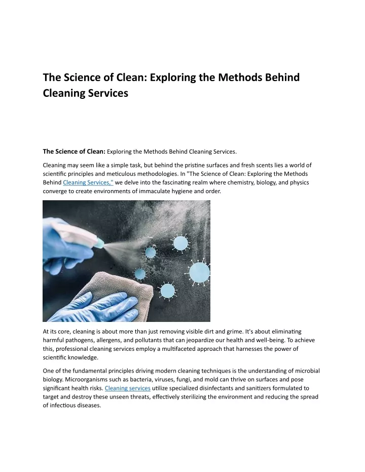 the science of clean exploring the methods behind