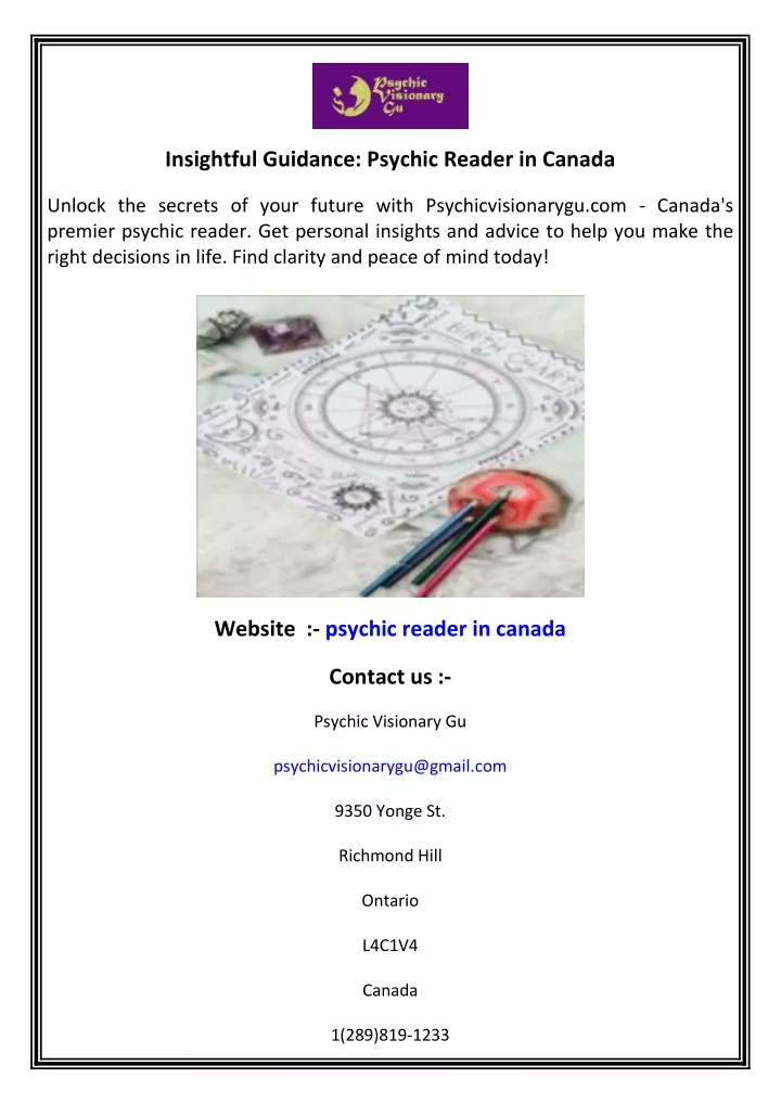 insightful guidance psychic reader in canada