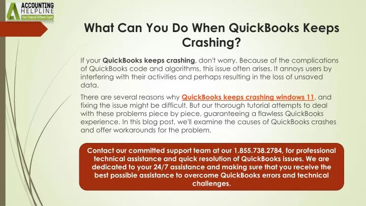 what can you do when quickbooks keeps crashing