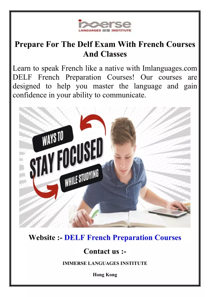 prepare for the delf exam with french courses