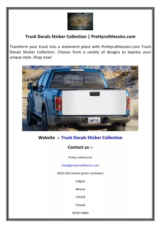 Truck Decals Sticker Collection  Prettyruthlessinc.com