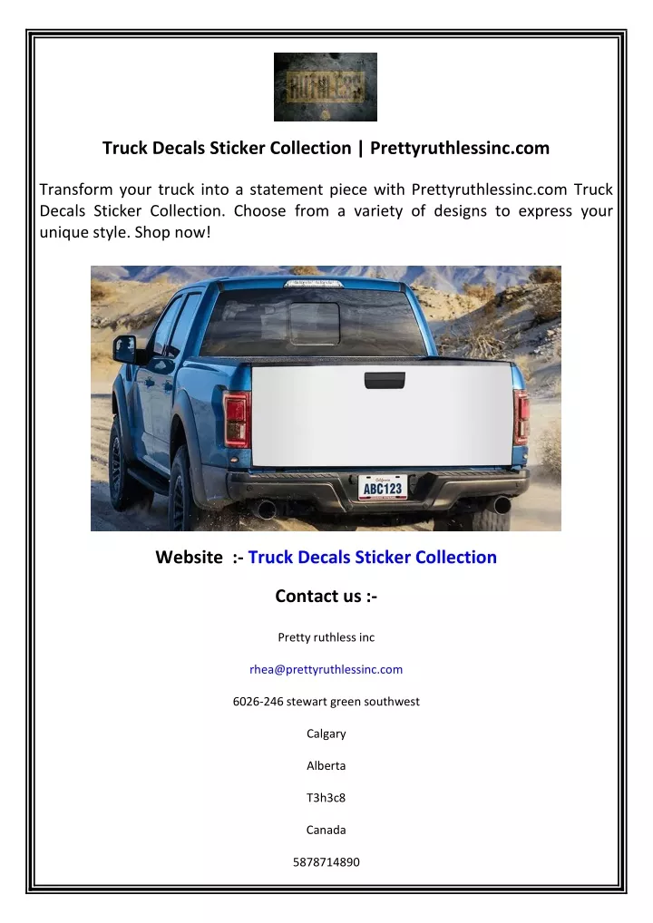 truck decals sticker collection prettyruthlessinc
