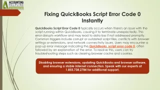fixing quickbooks script error code 0 instantly